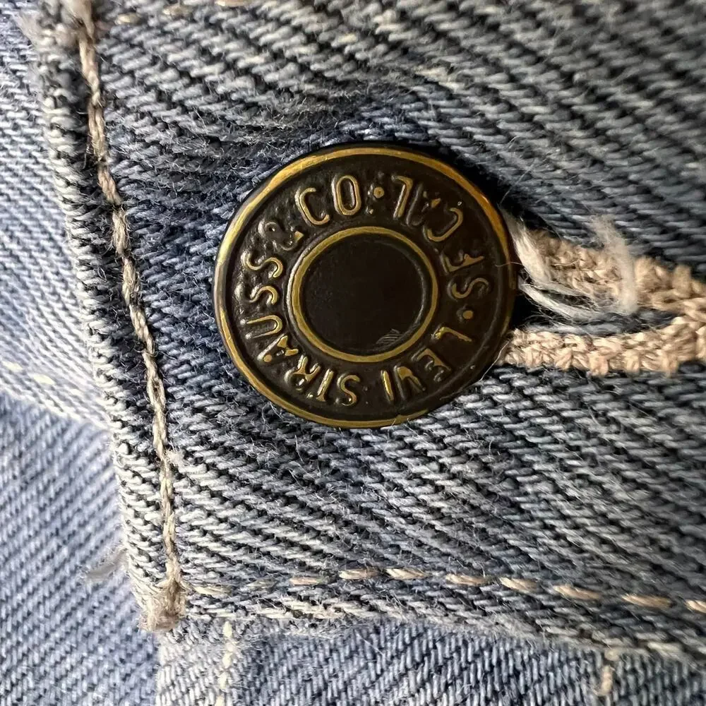Levis Jeans Mens Size 34 X 30 Slate Blue Gray 501 Button Fly Straight Leg